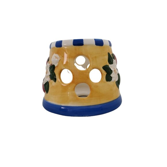 vintage home designs ceramic raised floral/fruit candle topper - Picture 3 of 4